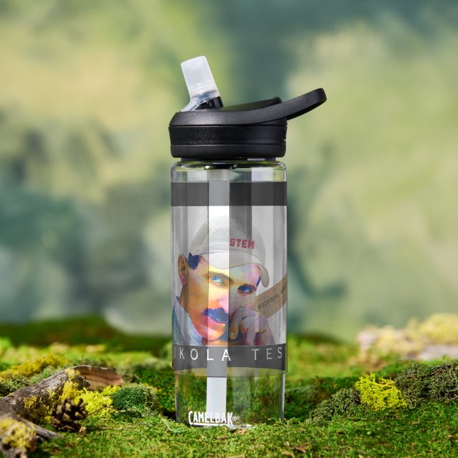 Bouteille D'eau Portrait drôle Tesla (Extérieur)