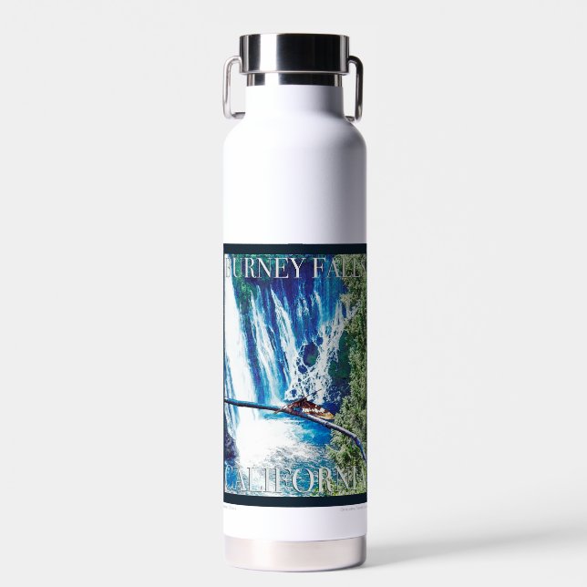 Bouteille D'eau Poster de Burney Falls, CA (Avant)