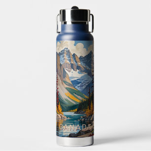 Bouteille D'eau Poster de voyage du Canada texte personnalisé