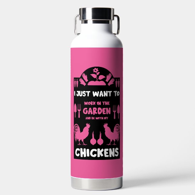 Bouteille D'eau Poulets Et Jardinage (Avant)