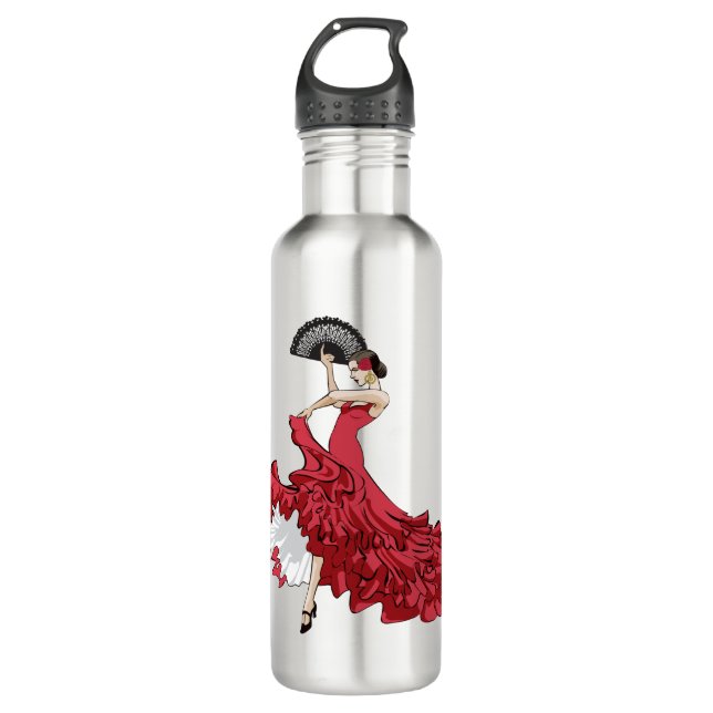 Bouteille d'eau pour danseuse flamenco (Devant)