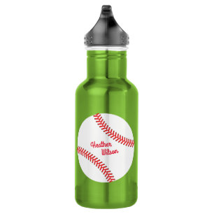 Bouteille d'eau pour enfants de baseball avec nom