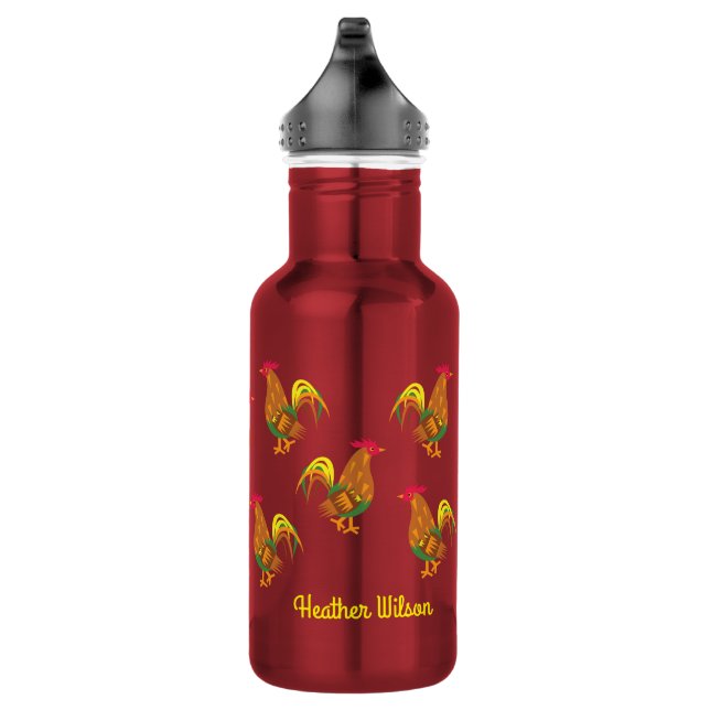 Bouteille d'eau pour enfants poulets avec nom (Droite)