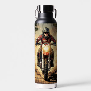 Bouteille D'eau Poussière et détermination Motocross à plein régim