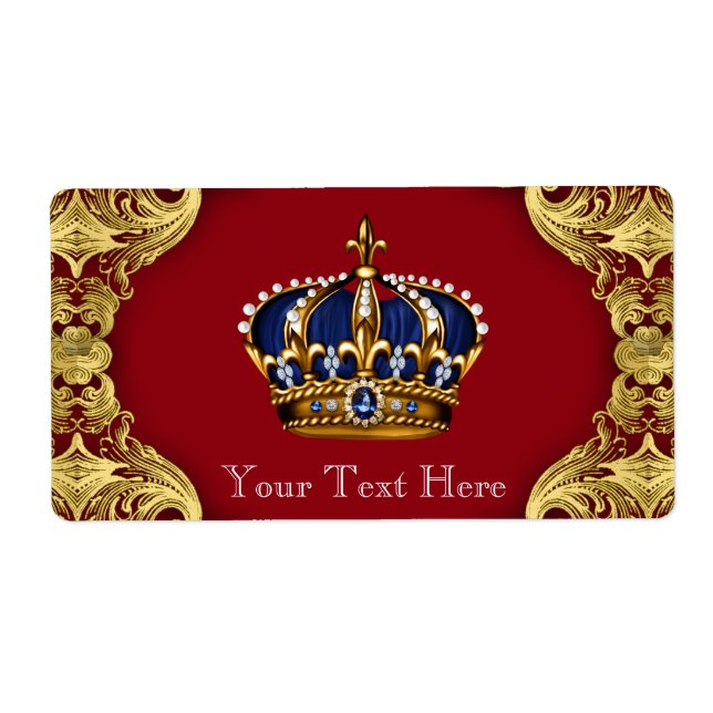 Bouteille d'eau Prince Baby shower (Devant)