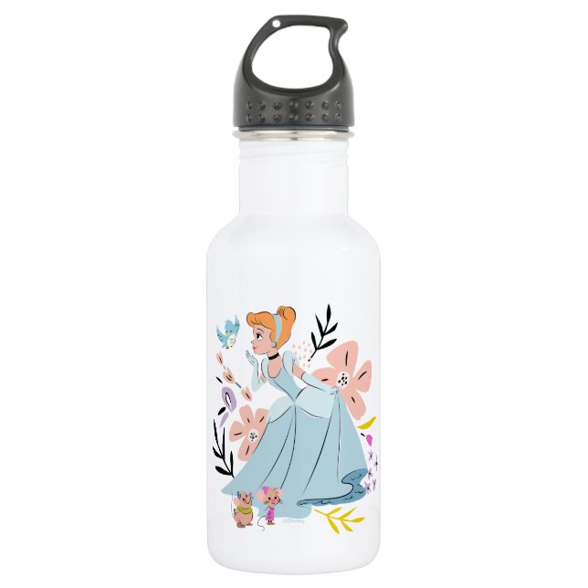 Bouteille D'eau Princesse Disney | Cendrillon & Animaux (Devant)