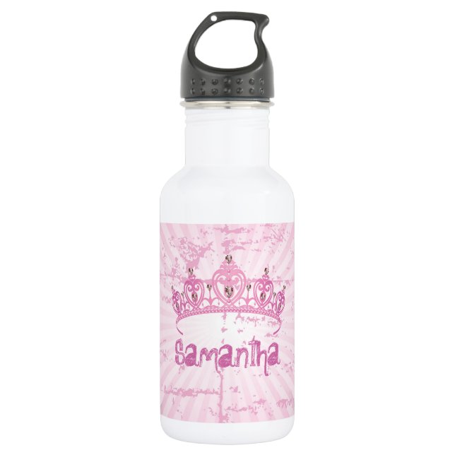 Bouteille D'eau Princesse Rose Couronne Tiara 32. oz. (Devant)