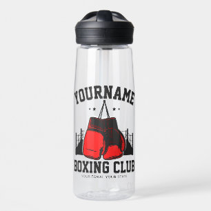 Bouteille D'eau Pro Boxer AJOUTER NOM Gants rouges Boxer Ring Trai