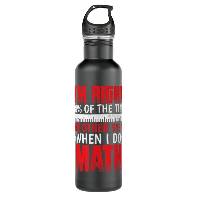 Bouteille D'eau Professeur de mathématiques humoristique Étudiant  (Devant)