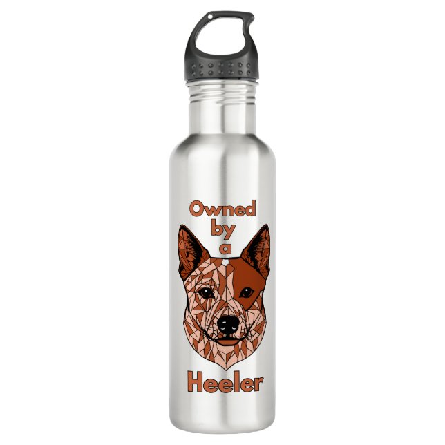 Bouteille D'eau Propriété d'un Heeler (rouge) (Devant)