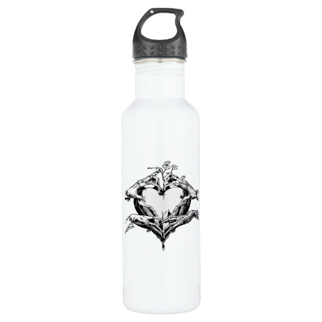 Bouteille D'eau Protéger Un Coeur - Skeleton Coeur Main (Devant)