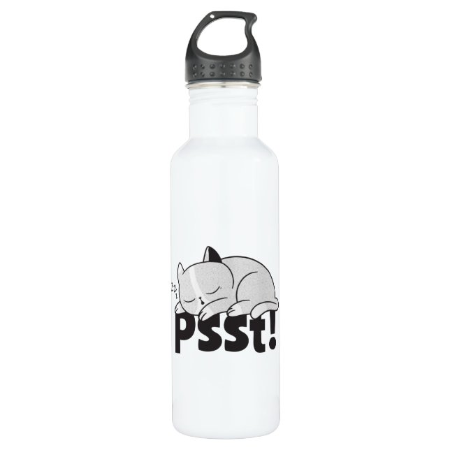 Bouteille D'eau Psst Lazy chat dort (Devant)