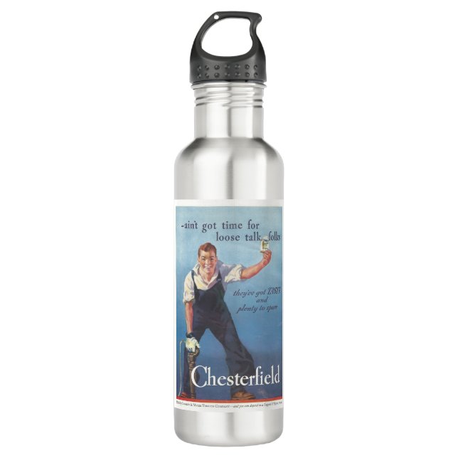 Bouteille D'eau Publicité Chesterfield Cigarettes vintage (Devant)