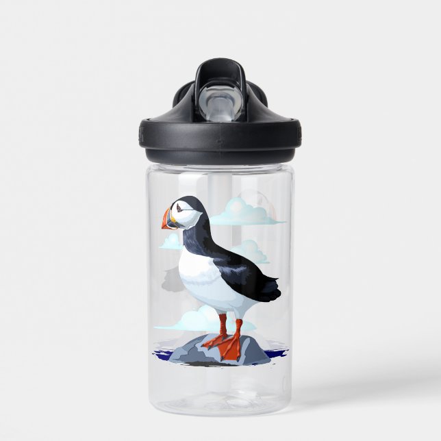 Bouteille D'eau Puffin Cute Oiseau de mer Atlantique (Avant)