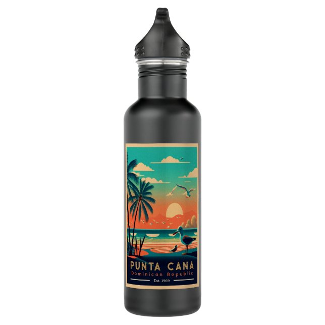 Bouteille D'eau Punta Cana DR Retro Sunset Souvenirs 1960 (Droite)