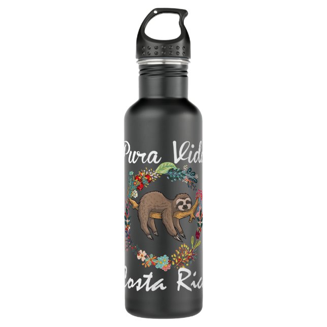 Bouteille D'eau Pura Vida Costa Rica Sloth Surf Sleepy Summer V (Devant)