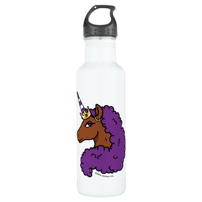 Bouteille D'eau Purple Afro Unicorn (Devant)
