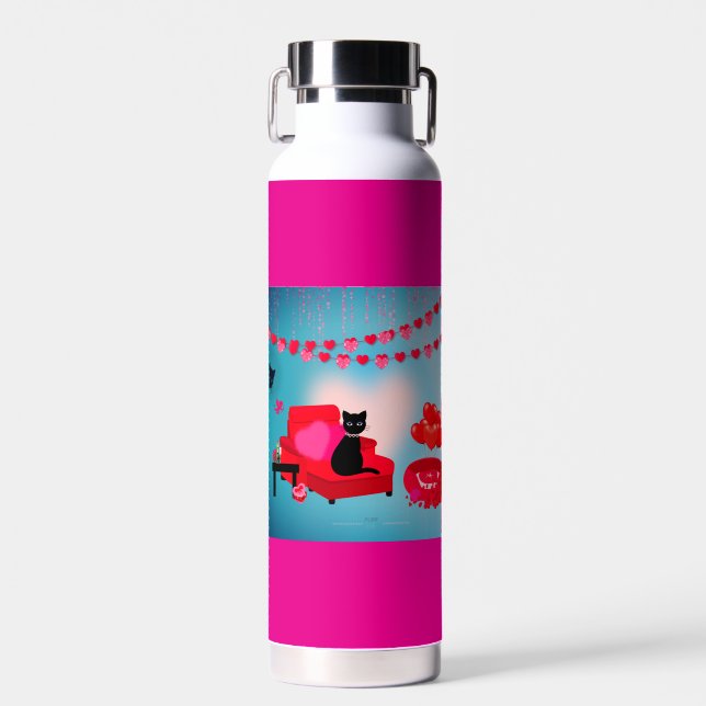 Bouteille D'eau Purr Love - Cupid - Sac Cadeau Chat (Avant)