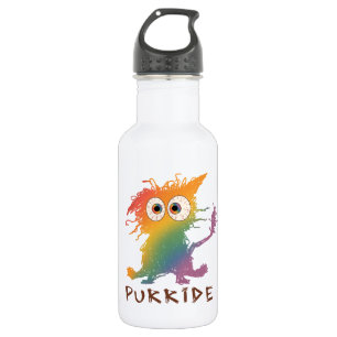 Bouteille D'eau Purride - Chat arc-en-ciel avec fourrure Messy LGB