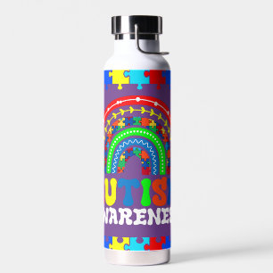 Bouteille d'eau Puzzle Arc-en-ciel pour la sensibi
