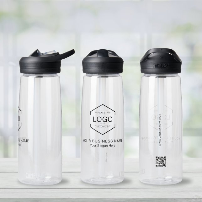 Bouteille D'eau QR Code Company Promotez votre logo ici (Créateur téléchargé)
