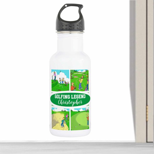Bouteille D'eau Quatre drôles de dessins animés sur le thème du go (Créateur téléchargé)