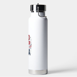 Bouteille D'eau Que Dieu bénisse le maillot de foi patriotique vin