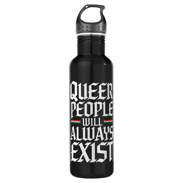 Bouteille D'eau Queer Pride Pride Les Gens Queer Existeront Toujou (Devant)