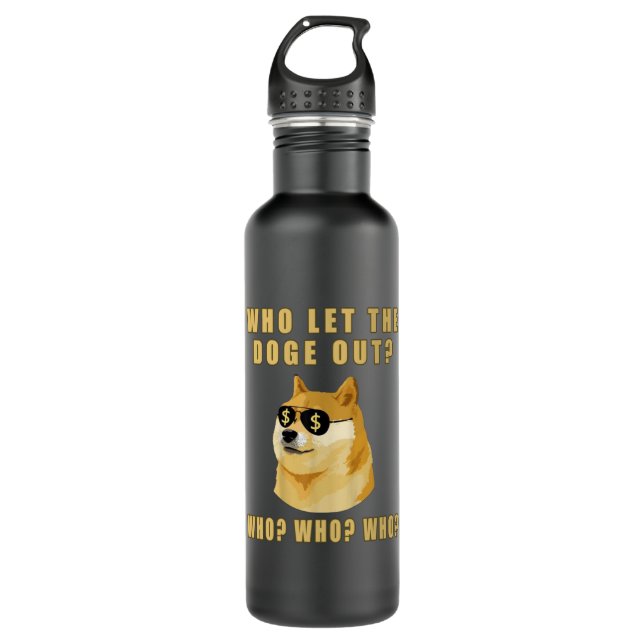 Bouteille D'eau Qui a lâché le chien qui Dogecoin chien (Devant)