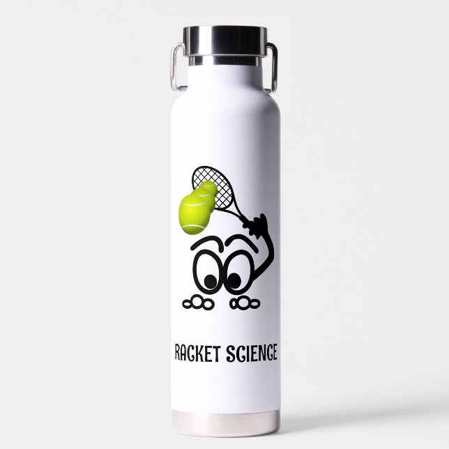 Bouteille D'eau Racket Science Drôle joueur de tennis (Avant)