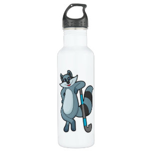 Bouteille D'eau Racoon à Hockey avec bâton de hockey