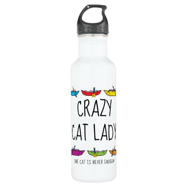 Bouteille D'eau Rafting Lady Crazy Cat (Devant)