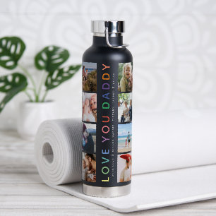 Bouteille D'eau Rainbow 'LOVE YOU DADDY' Photo Collage Keepsaké