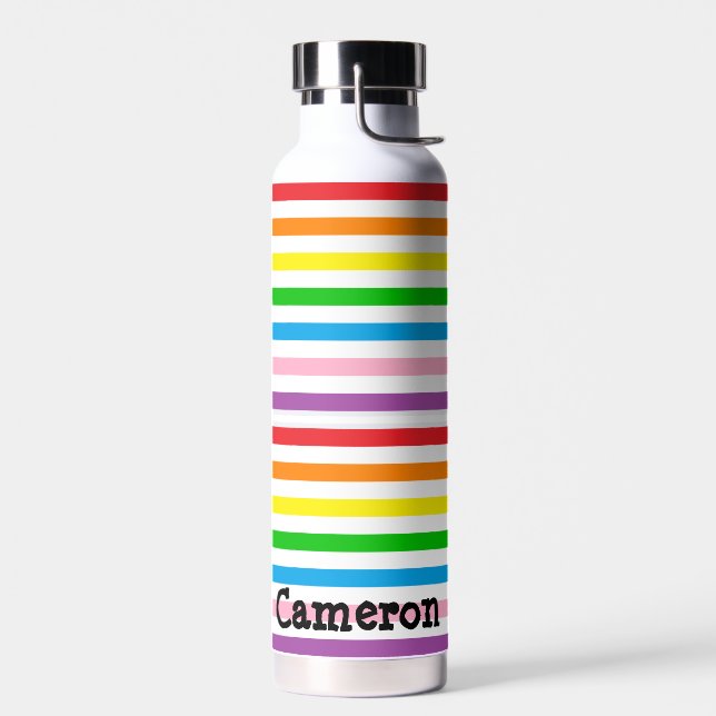 Bouteille D'eau Rainbow Stripes Custom (Gauche)