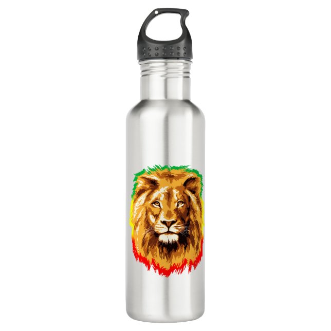 Bouteille D'eau Rasta Lion de Juda (Devant)