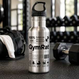 Bouteille D'eau RatDeGym Définition de code-barres drôle Sport Fit