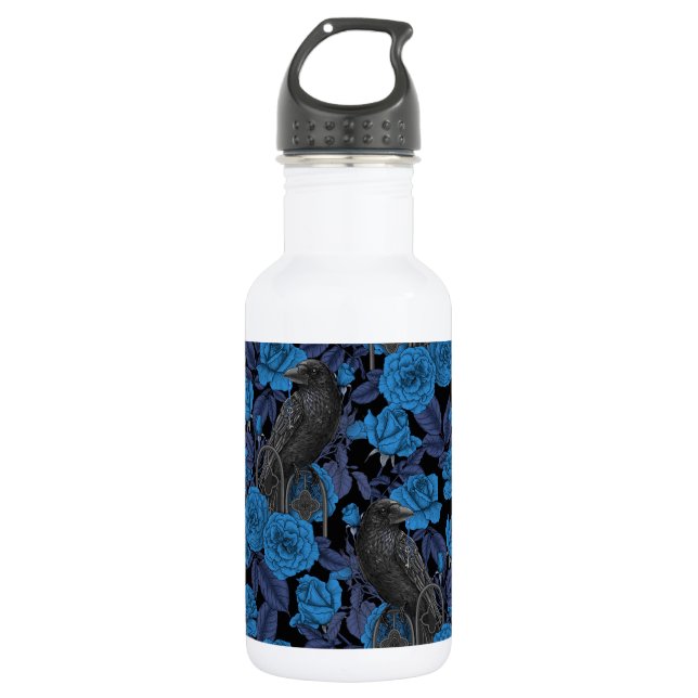 Bouteille D'eau Ravins et roses bleus (Devant)