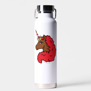 Bouteille D'eau Red Afro Unicorn