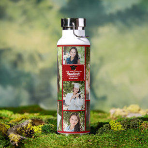 Bouteille D'eau Red Graduate Photo Collage Moderne Graduation