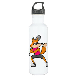 Bouteille D'eau Renard au baseball avec batte de baseball