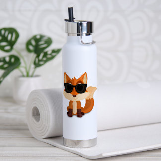 Bouteille D'eau Renard Cool Avec Des Lunettes De Soleil Mignon Des