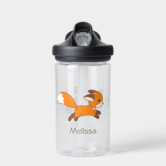 Bouteille D'eau Renard coureur mignon (Avant)