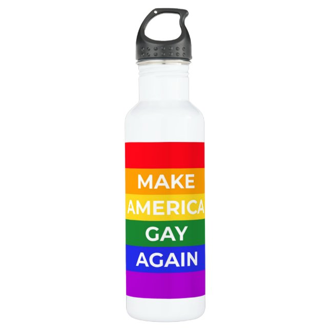 Bouteille D'eau Rendre l'Amérique gay (Devant)