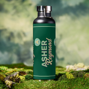 Bouteille D'eau Répétition du prénom et du nom   Monogramme sur ve