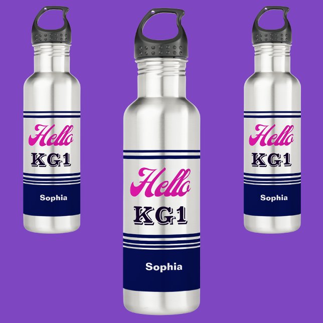 Bouteille D'eau Retour Personnalisé À L'École Bonjour KG1 (Créateur téléchargé)