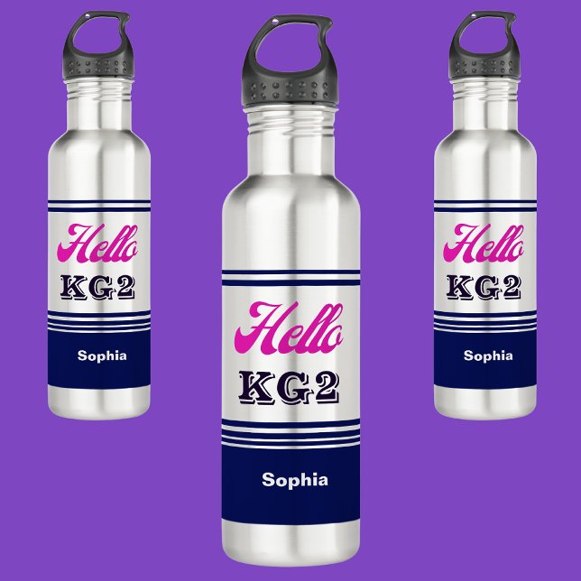 Bouteille D'eau Retour Personnalisé À L'École Bonjour KG2 (Créateur téléchargé)