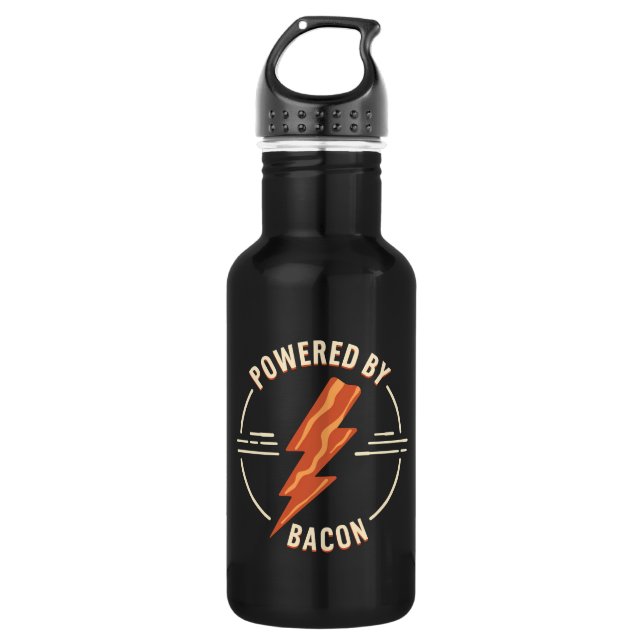 Bouteille D'eau Retro Bacon Lover Drôle Conception alimentaire ave (Devant)