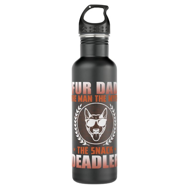 Bouteille D'eau Retro Fur Papa L'Homme Mythe Snack Dealer Chien Pa (Devant)
