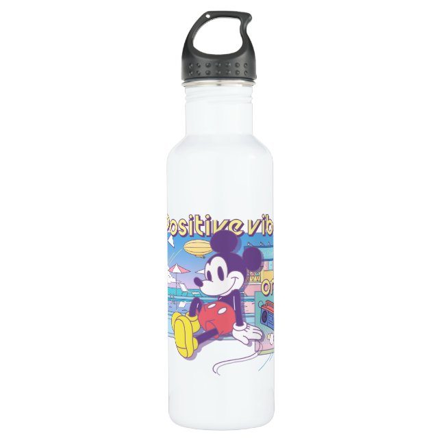 Bouteille D'eau Retro Mickey Positive Vibes Only (Devant)
