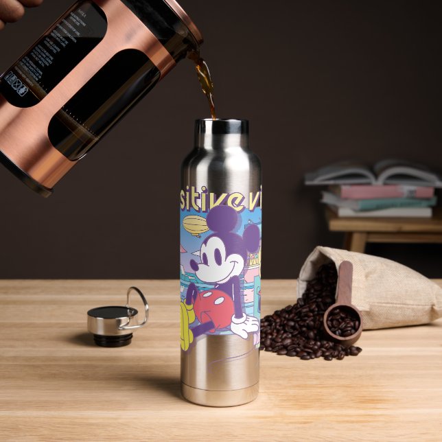 Bouteille D'eau Retro Mickey Vibes Positives Uniquement (Gym)